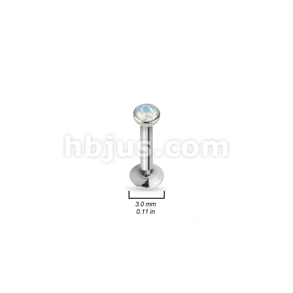 Flat Top Opalite Crystals  Press Fit 316L Surgical Steel Internally... - Image 2