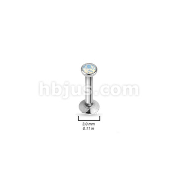 Flat Top Opalite Crystals  Press Fit 316L Surgical Steel Internally... - Image 2