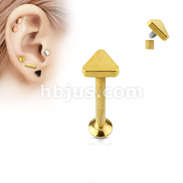 Triangle Top Internally Threaded 316L Surgical Steel Labret, Monroe,... - Image 2