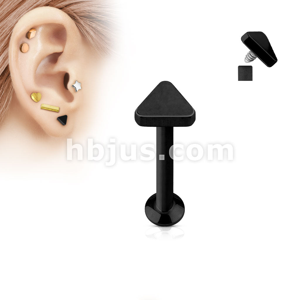 Triangle Top Internally Threaded 316L Surgical Steel Labret, Monroe,... - Image 3