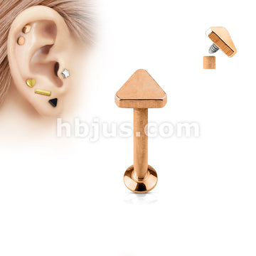 Triangle Top Internally Threaded 316L Surgical Steel Labret, Monroe,... - Image 4
