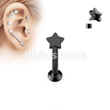 Star Top Internally Threaded 316L Surgical Steel Labret, Monroe,... - Image 4