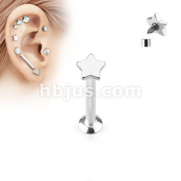 Star Top Internally Threaded 316L Surgical Steel Labret, Monroe,... - Image 6