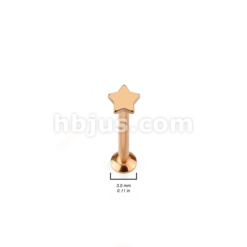 Star Top Internally Threaded 316L Surgical Steel Labret, Monroe,... - Image 7
