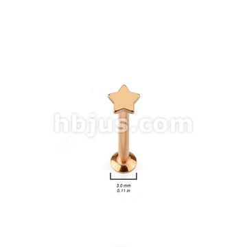 Star Top Internally Threaded 316L Surgical Steel Labret, Monroe,... - Image 7
