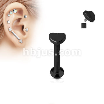 Heart Top Internally Threaded 316L Surgical Steel Labret, Monroe,... - Image 4