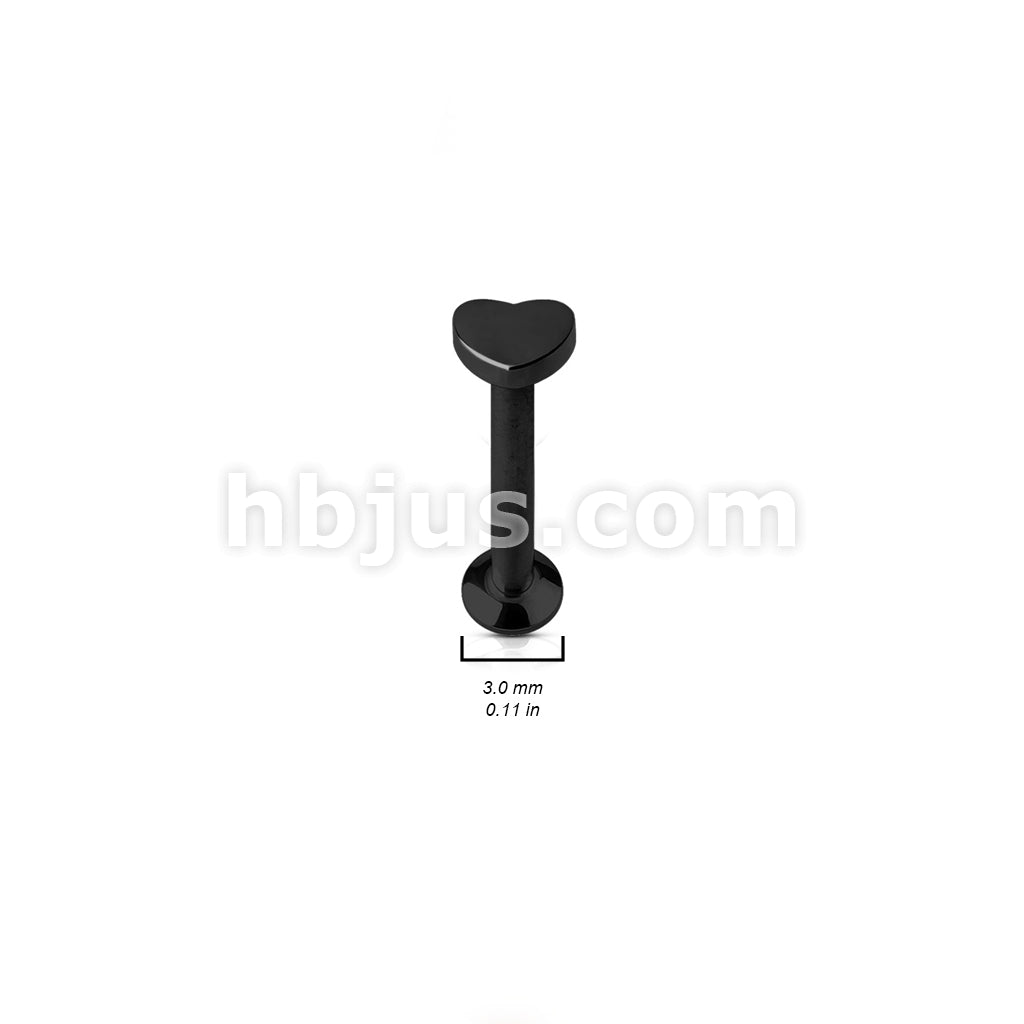 Heart Top Internally Threaded 316L Surgical Steel Labret, Monroe,... - Image 7