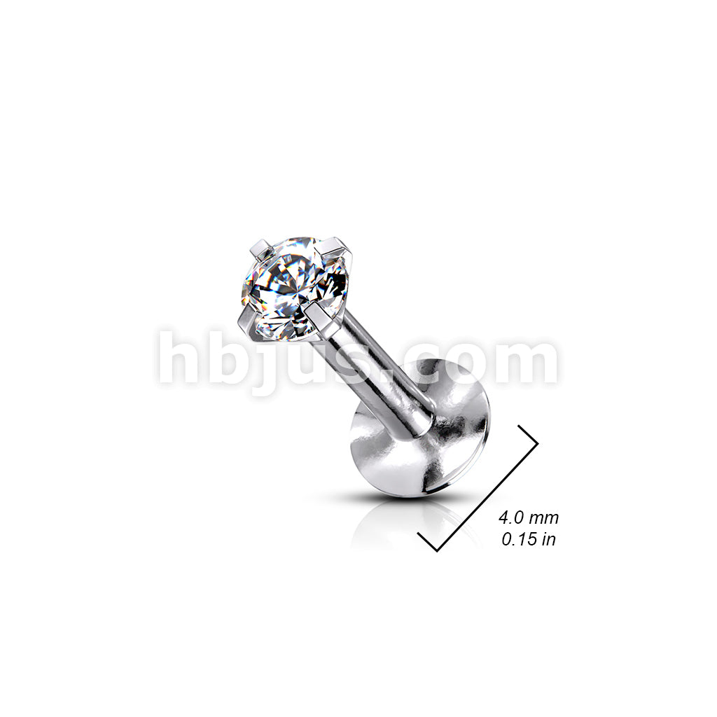 316L Surgical Steel Internally Threaded Labret With Prong Set Gem Top 160pc Pack (20pcs X 8 Colors)  - Image 2