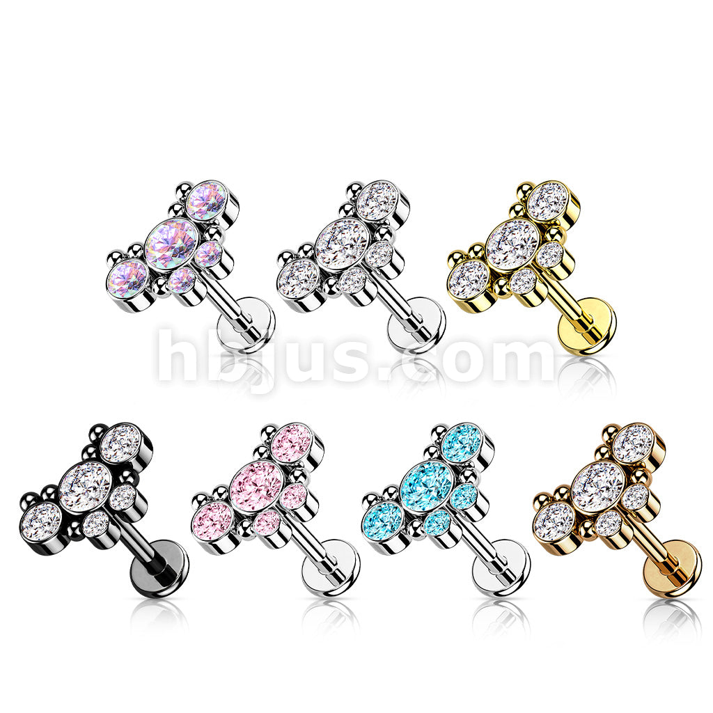 5 CZ Butterfly With Ball Cluster Internally Threaded 316L Surgical... - Image 10