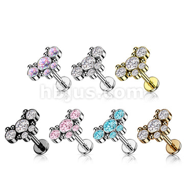 5 CZ Butterfly With Ball Cluster Internally Threaded 316L Surgical... - Image 10