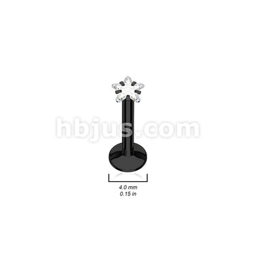 316L Surgical Steel Star CZ Prong Set PVD Over All 316L Internally... - Image 5