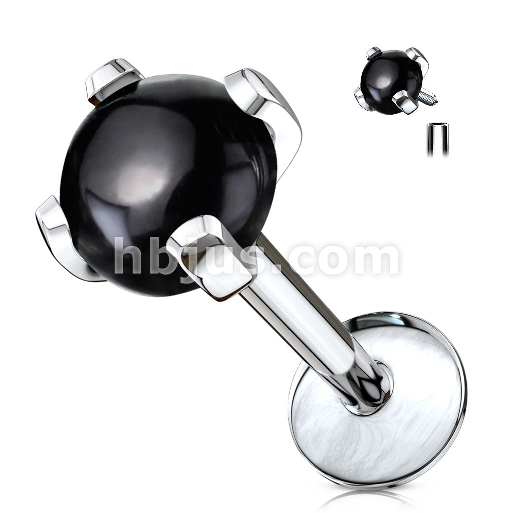316L Surgical Steel Semi Precious Stone Prong Set 316L Internally... - Image 3