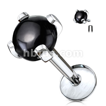 316L Surgical Steel Semi Precious Stone Prong Set 316L Internally... - Image 3