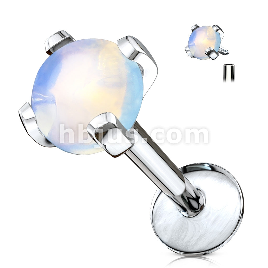 316L Surgical Steel Semi Precious Stone Prong Set 316L Internally... - Image 5