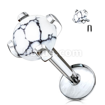 316L Surgical Steel Semi Precious Stone Prong Set 316L Internally... - Image 7