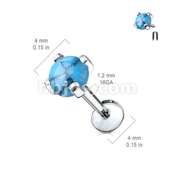 316L Surgical Steel Semi Precious Stone Prong Set 316L Internally... - Image 8