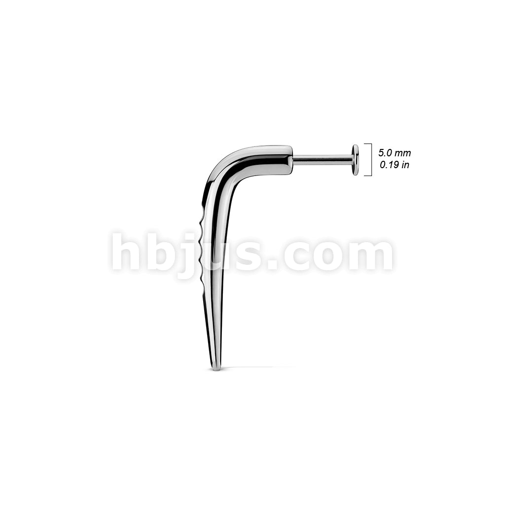 316L Surgical Steel Carved Long Claw 316L Surgical Stainless Steel Labret - Image 5
