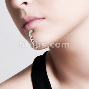 316L Surgical Steel Carved Long Claw 316L Surgical Stainless Steel Labret - Image 4