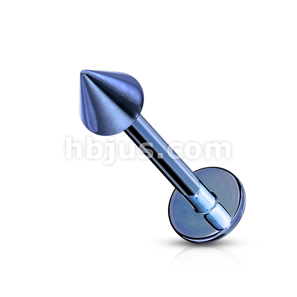 316L Surgical Steel Spike Top Labret Titanium Ion Plated Over 316L... - Image 4