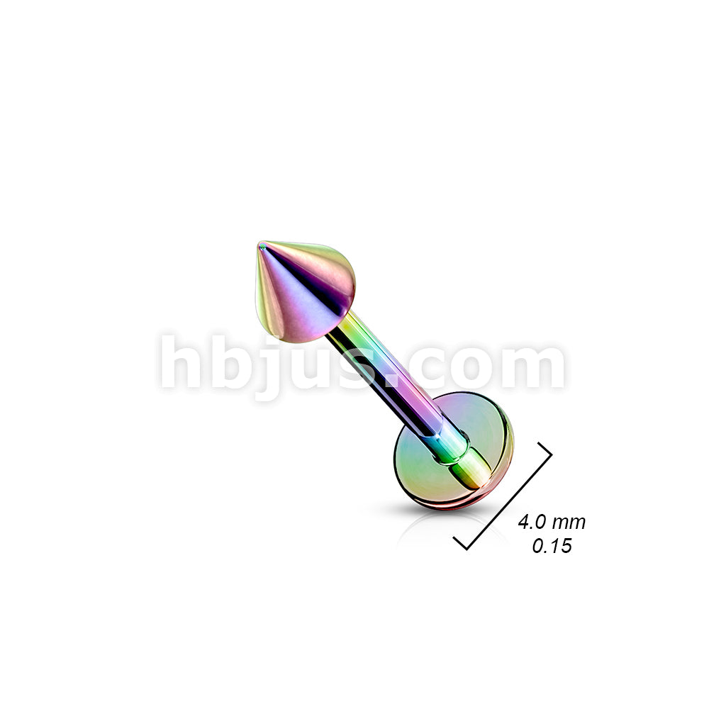 316L Surgical Steel Spike Top Labret Titanium Ion Plated Over 316L... - Image 10