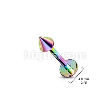 316L Surgical Steel Spike Top Labret Titanium Ion Plated Over 316L... - Image 10