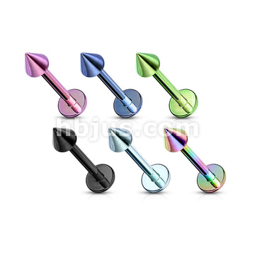316L Surgical Steel Spike Top Labret Titanium Ion Plated Over 316L... - Image 9