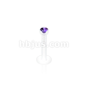 2mm Gem in Clear Prong Top PTFE BioFlex LabretMonroe - Image 2