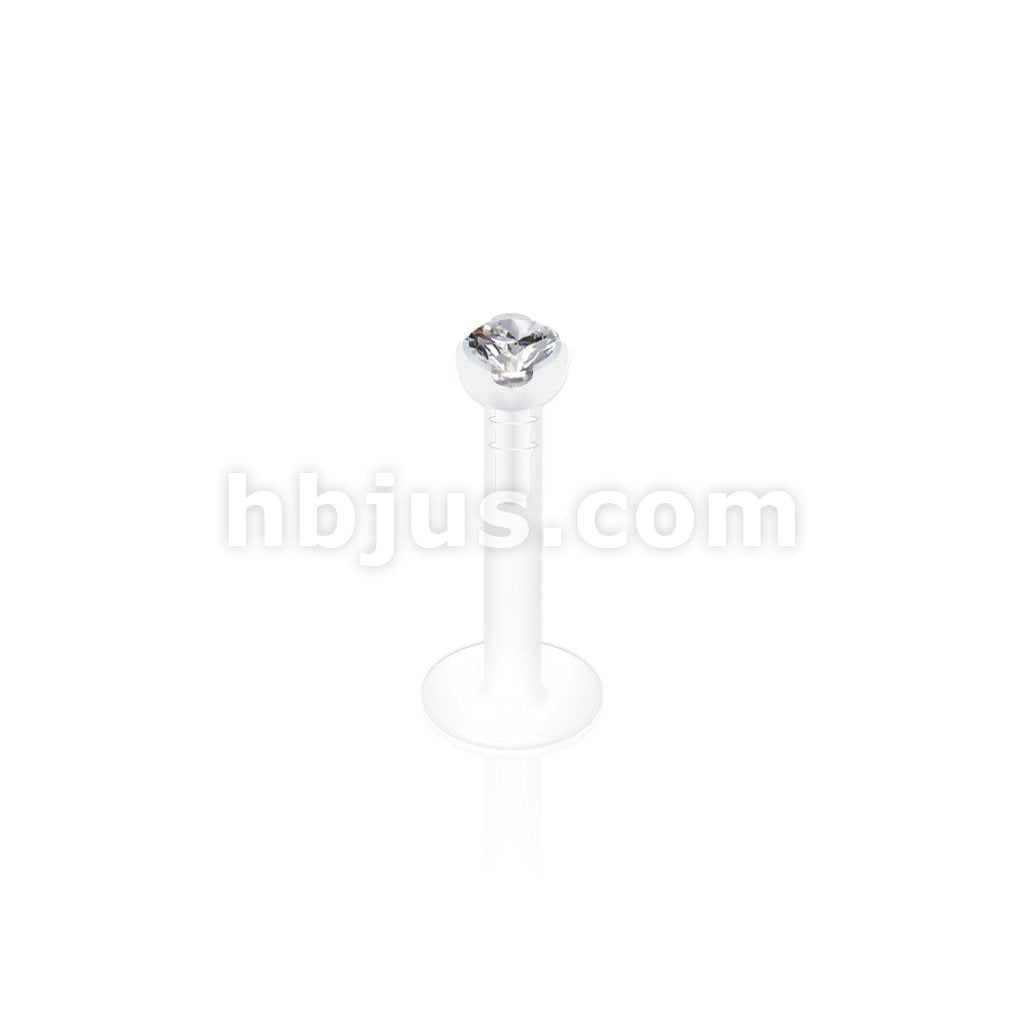 2mm Gem in Clear Prong Top PTFE BioFlex LabretMonroe - Image 4