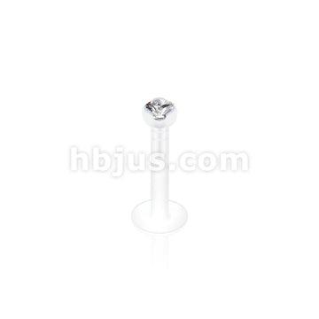 2mm Gem in Clear Prong Top PTFE BioFlex LabretMonroe - Image 4