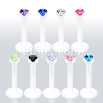 2mm Gem in Clear Prong Top PTFE BioFlex LabretMonroe