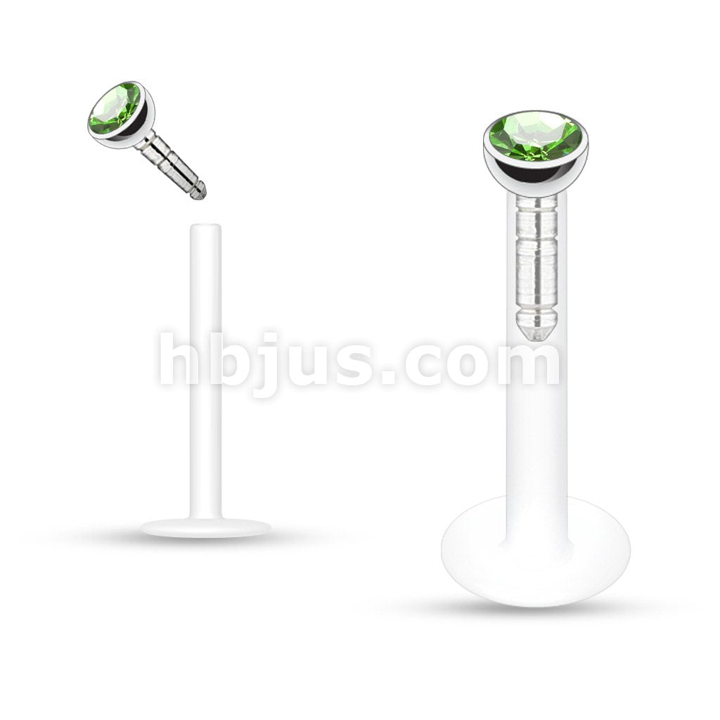 Acrylic Push-in Labret/Monroe W/Press Fit Gem Stone - Image 7