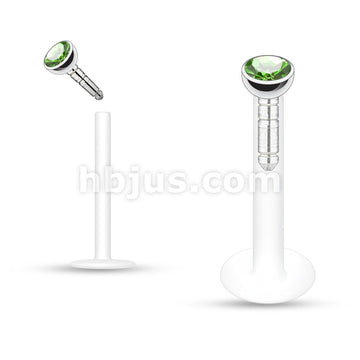 Acrylic Push-in Labret/Monroe W/Press Fit Gem Stone - Image 7