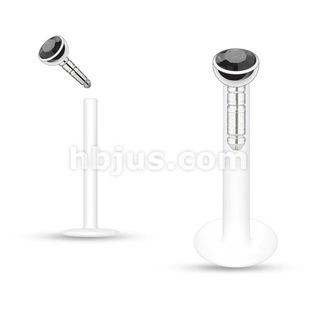 Acrylic Push-in Labret/Monroe W/Press Fit Gem Stone - Image 8