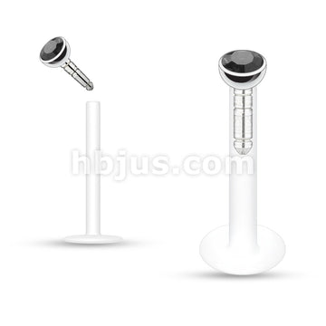 Acrylic Push-in Labret/Monroe W/Press Fit Gem Stone - Image 8