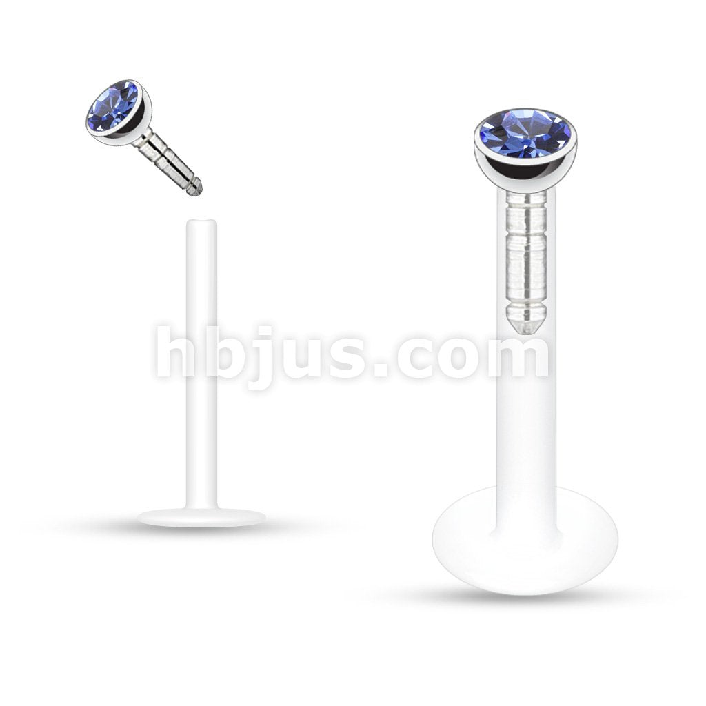 Acrylic Push-in Labret/Monroe W/Press Fit Gem Stone - Image 9