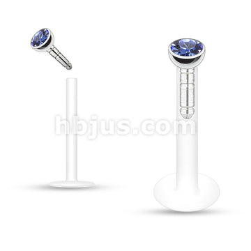 Acrylic Push-in Labret/Monroe W/Press Fit Gem Stone - Image 9