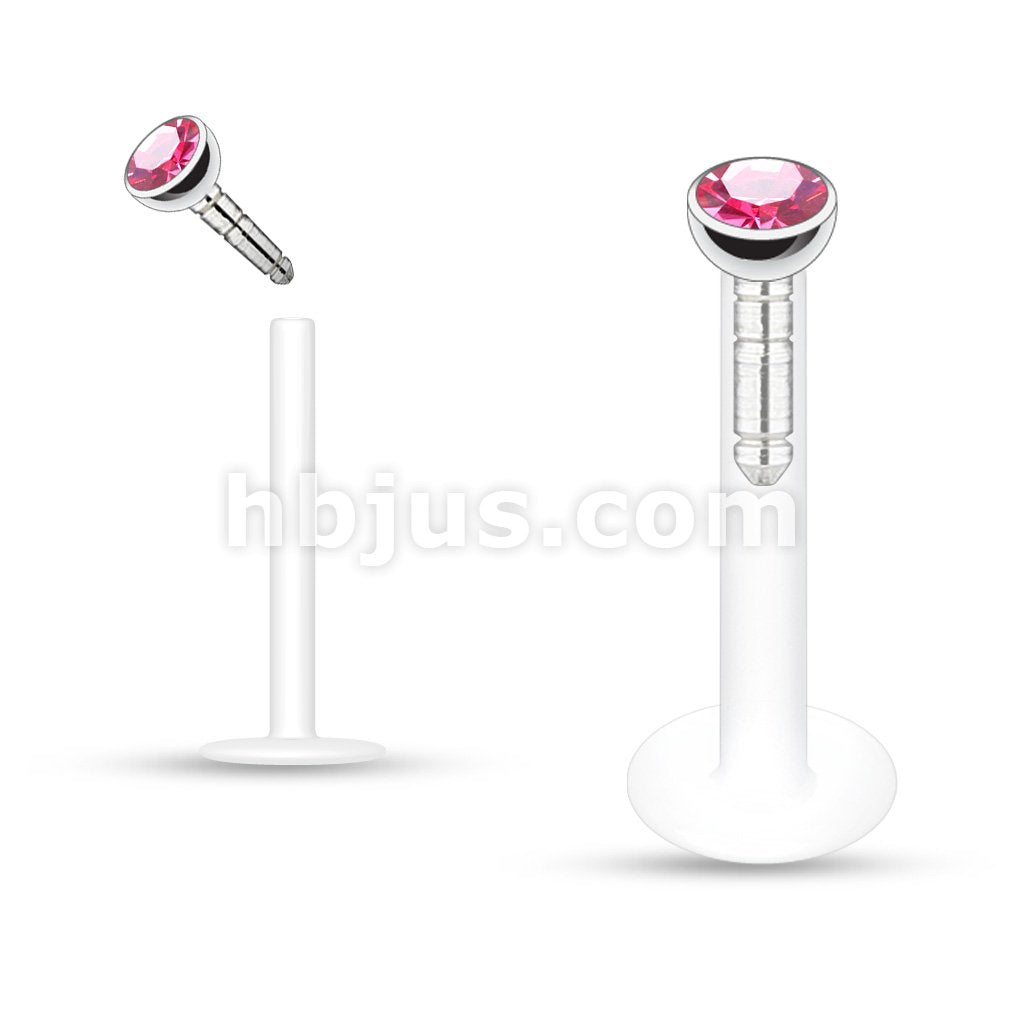 Acrylic Push-in Labret/Monroe W/Press Fit Gem Stone - Image 10