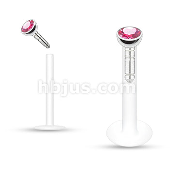 Acrylic Push-in Labret/Monroe W/Press Fit Gem Stone - Image 10