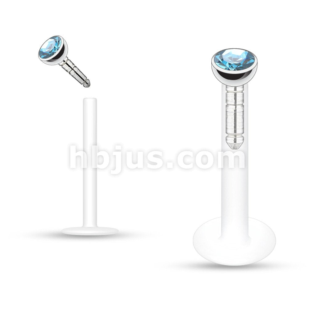 Acrylic Push-in Labret/Monroe W/Press Fit Gem Stone - Image 11