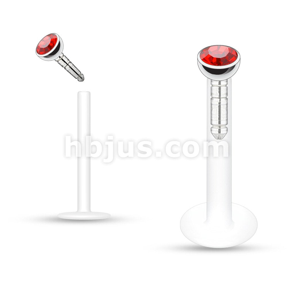Acrylic Push-in Labret/Monroe W/Press Fit Gem Stone - Image 12
