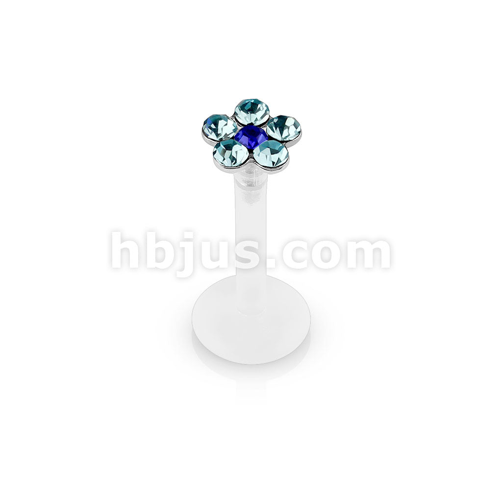 Bioflex 6 Gem Flower Top Flexible Shaft Labret Monroe Stud - Image 5
