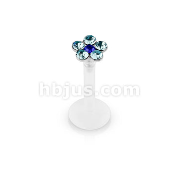 Bioflex 6 Gem Flower Top Flexible Shaft Labret Monroe Stud - Image 5