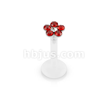 Bioflex 6 Gem Flower Top Flexible Shaft Labret Monroe Stud - Image 6