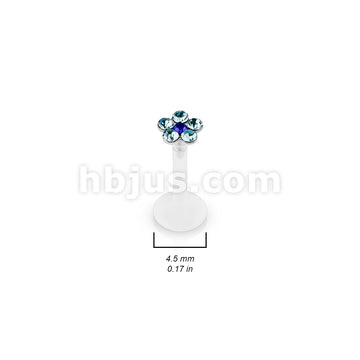 Bioflex 6 Gem Flower Top Flexible Shaft Labret Monroe Stud - Image 7