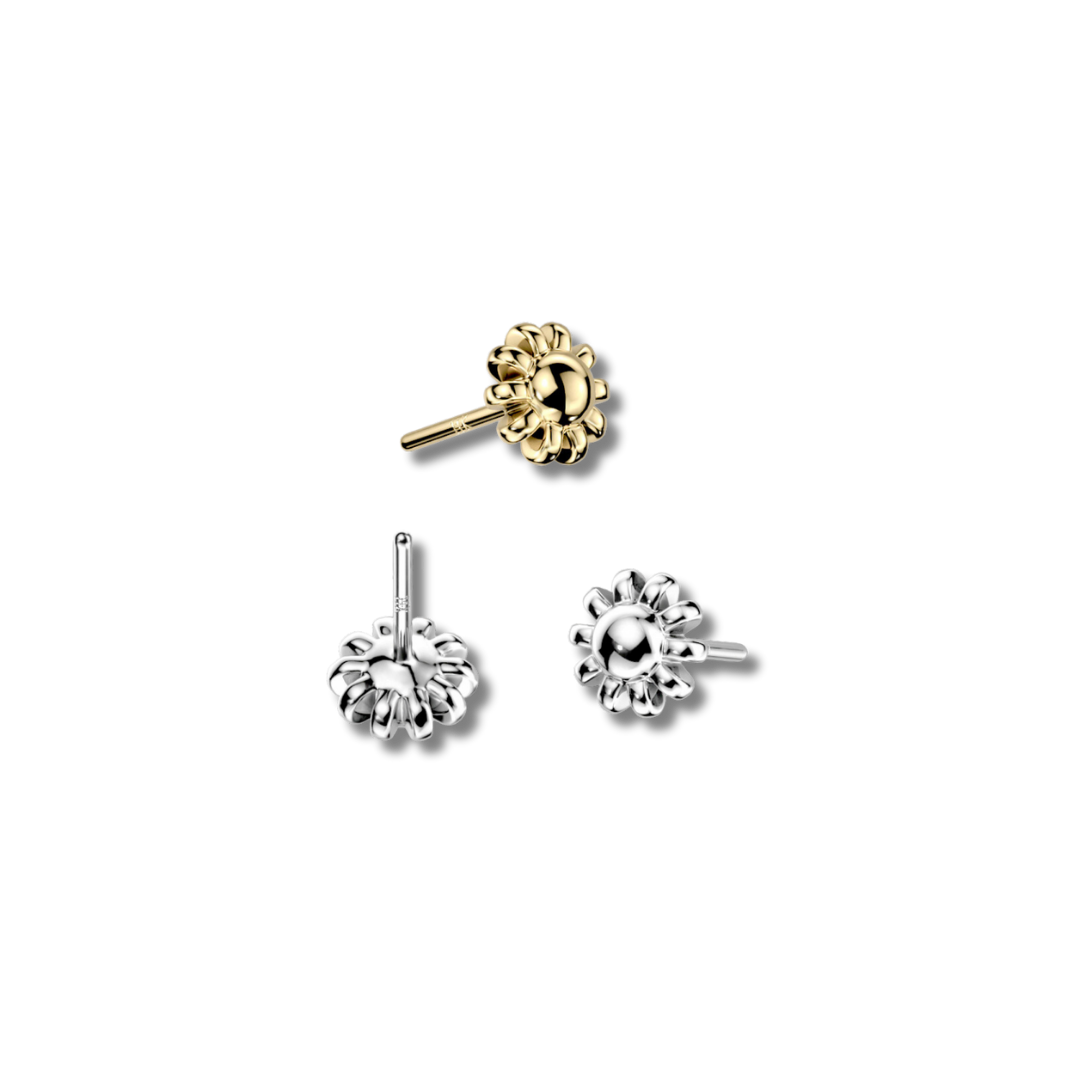14K Gold Threadless Push In Flower Top