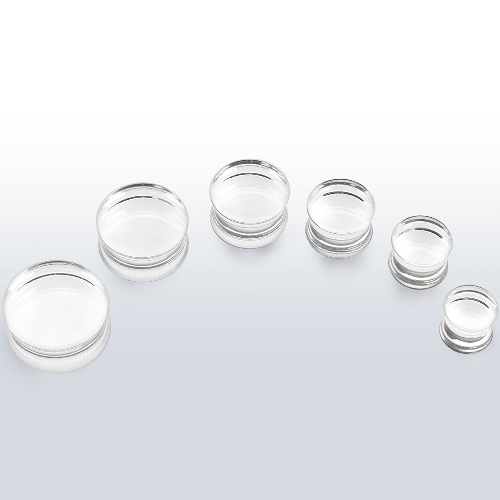 Large Clear Acrylic Saddle Plugs (, 1/2" ~ 1")