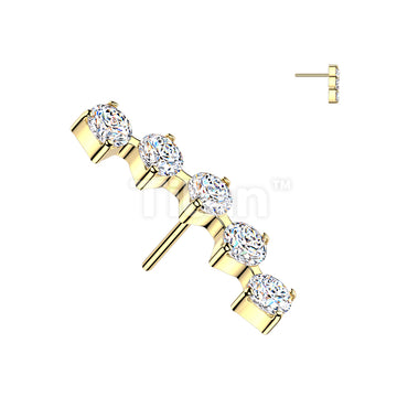 Titanium Threadless Push In Curved Prong Set Moissanite Top - Image 2