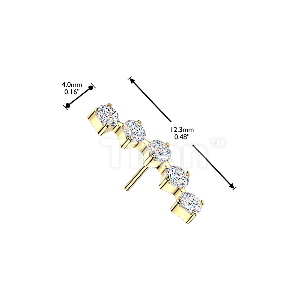 Titanium Threadless Push In Curved Prong Set Moissanite Top - Image 4