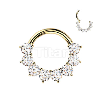 Titanium Hinged Segment Hoop Ring With Forward Facing Prong Set Moissanites - Image 2
