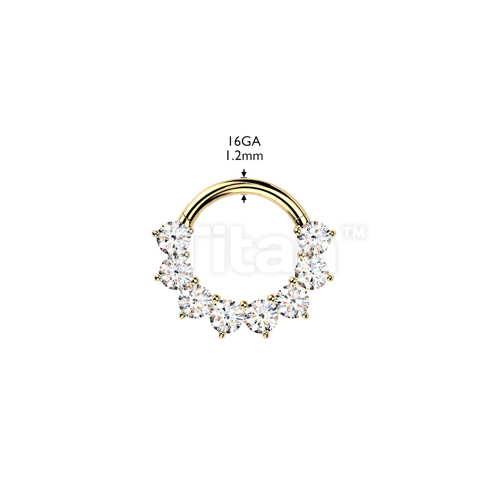 Titanium Hinged Segment Hoop Ring With Forward Facing Prong Set Moissanites - Image 6